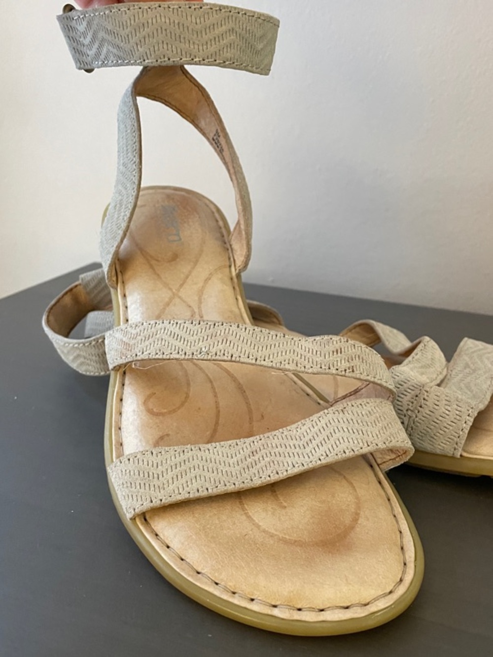 Born Women's Light Gray Strappy Sandals
